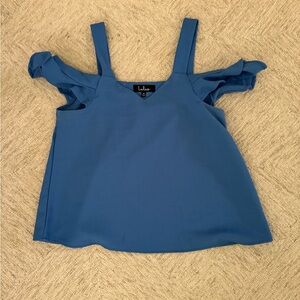Lulu's Blue Tie Front Sleeveless Tank Top